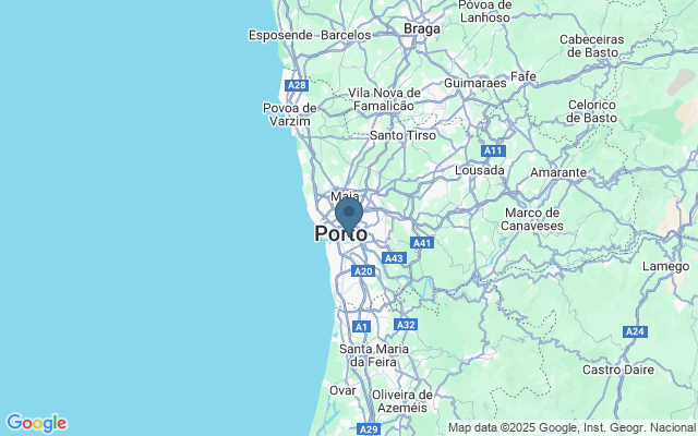 Kaart met locatie Porto